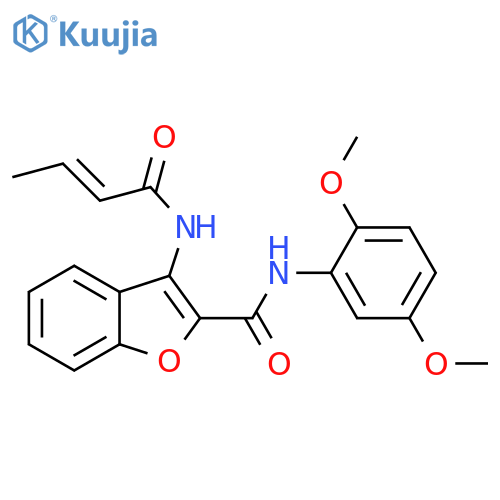 3-(2E)-but-2-enamido-N-(2,5-dimethoxyphenyl)-1-benzofuran-2-carboxamide structure