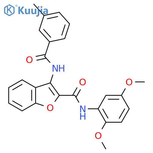 N-(2,5-dimethoxyphenyl)-3-(3-methylbenzamido)-1-benzofuran-2-carboxamide structure