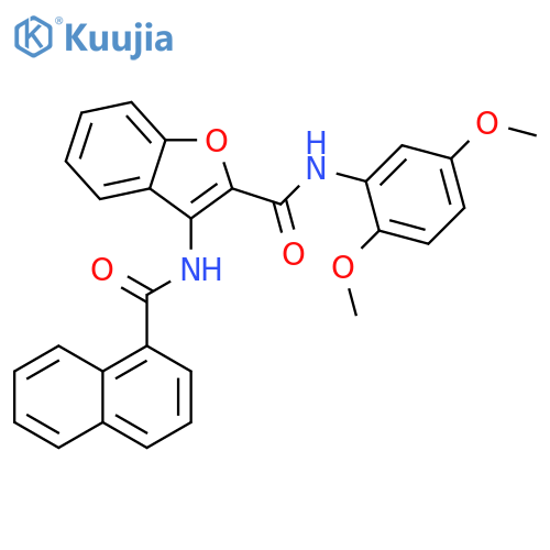 N-(2,5-dimethoxyphenyl)-3-(naphthalene-1-amido)-1-benzofuran-2-carboxamide structure