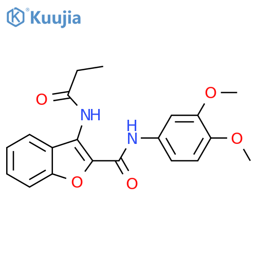 N-(3,4-dimethoxyphenyl)-3-propanamido-1-benzofuran-2-carboxamide structure