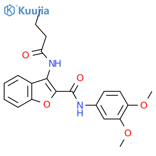 3-butanamido-N-(3,4-dimethoxyphenyl)-1-benzofuran-2-carboxamide structure