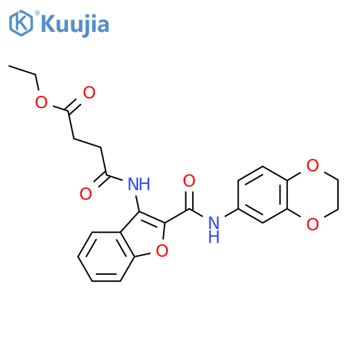 ethyl 3-({2-(2,3-dihydro-1,4-benzodioxin-6-yl)carbamoyl-1-benzofuran-3-yl}carbamoyl)propanoate structure