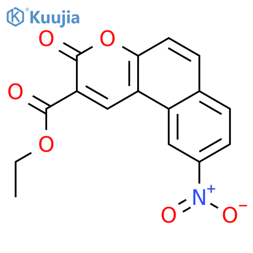 3H-Naphtho[2,1-b]pyran-2-carboxylic acid, 9-nitro-3-oxo-, ethyl ester structure