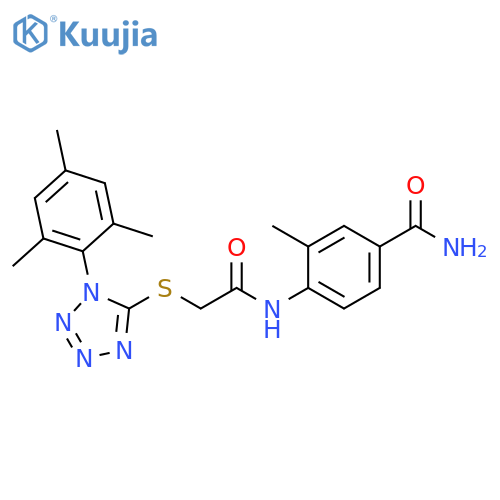 Benzamide,3-methyl-4-[[[[1-(2,4,6-trimethylphenyl)-1H-tetrazol-5-yl]thio]acetyl]amino]- structure