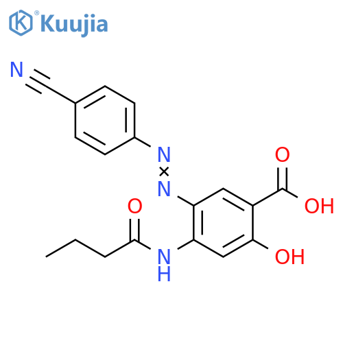 Benzoic acid, 5-[(4-cyanophenyl)azo]-2-hydroxy-4-[(1-oxobutyl)amino]- structure