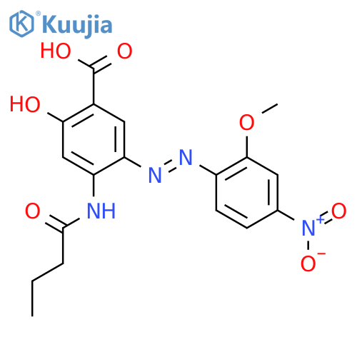 Benzoic acid,2-hydroxy-5-[(2-methoxy-4-nitrophenyl)azo]-4-[(1-oxobutyl)amino]- structure