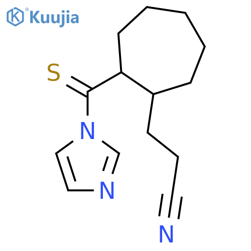 1H-Imidazole, 1-[[2-(2-cyanoethyl)cycloheptyl]thioxomethyl]- structure