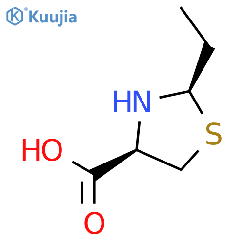 4-Thiazolidinecarboxylic acid, 2-ethyl-, (2R-cis)- structure