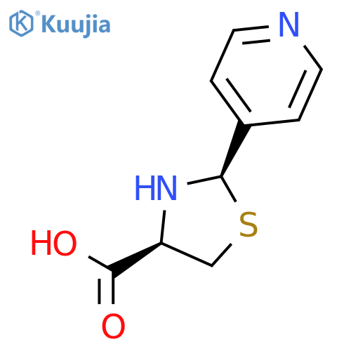 4-Thiazolidinecarboxylic acid, 2-(4-pyridinyl)-, (2R-cis)- structure