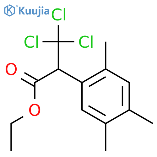 Benzeneaceticacid, 2,4,5-trimethyl-a-(trichloromethyl)-, ethyl ester structure