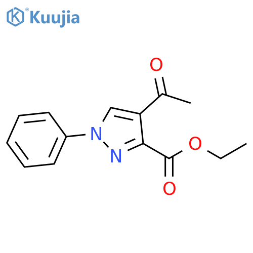 1H-Pyrazole-3-carboxylic acid, 4-acetyl-1-phenyl-, ethyl ester structure
