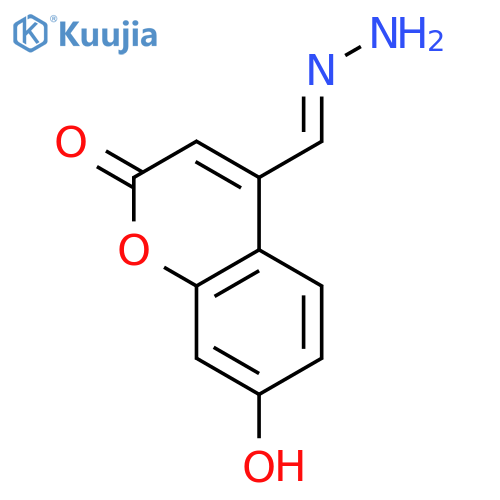 2H-1-Benzopyran-4-carboxaldehyde, 7-hydroxy-2-oxo-, 4-hydrazone structure