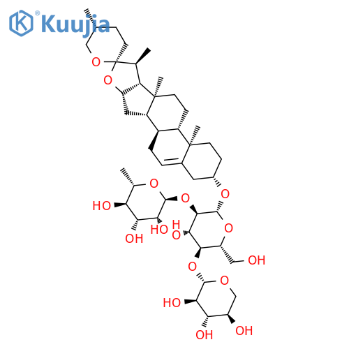 2-[4-Hydroxy-6-(hydroxymethyl)-2-[(1R,2S,4R,6R,8R,9S,12R,13R)-5',7,9,13-tetramethylspiro[5-oxapentacyclo[10.8.0.02,9.04,8.013,18]icos-18-ene-6,2'-oxane]-16-yl]oxy-5-(3,4,5-trihydroxyoxan-2-yl)oxyoxan-3-yl]oxy-6-methyloxane-3,4,5-triol structure