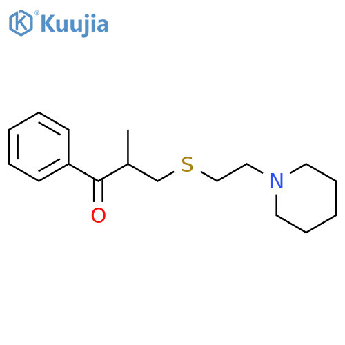 1-Propanone, 2-methyl-1-phenyl-3-[[2-(1-piperidinyl)ethyl]thio]- structure