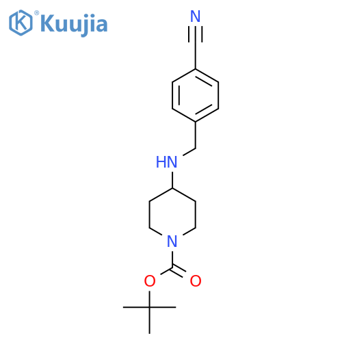 tert-Butyl 4-(4-cyanobenzylamino)piperidine-1-carboxylate structure