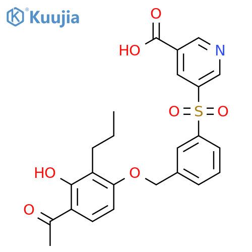 3-Pyridinecarboxylic acid,5-[[3-[(4-acetyl-3-hydroxy-2-propylphenoxy)methyl]phenyl]sulfonyl]- structure