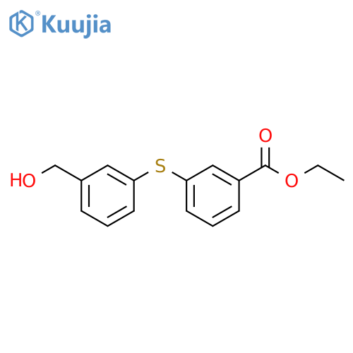 Benzoic acid, 3-[[3-(hydroxymethyl)phenyl]thio]-, ethyl ester structure