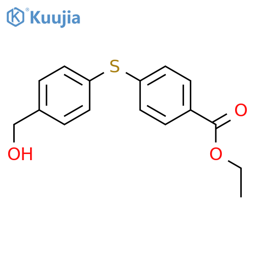 Benzoic acid, 4-[[4-(hydroxymethyl)phenyl]thio]-, ethyl ester structure
