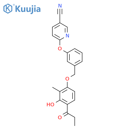 3-Pyridinecarbonitrile,6-[3-[[3-hydroxy-2-methyl-4-(1-oxopropyl)phenoxy]methyl]phenoxy]- structure