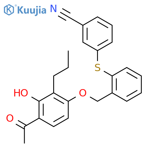 Benzonitrile,3-[[2-[(4-acetyl-3-hydroxy-2-propylphenoxy)methyl]phenyl]thio]- structure