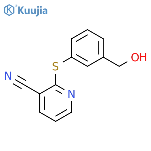 3-Pyridinecarbonitrile, 2-[[3-(hydroxymethyl)phenyl]thio]- structure