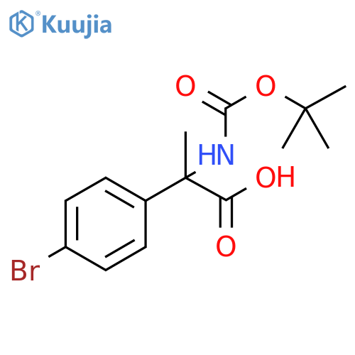 2-(4-bromophenyl)-2-{(tert-butoxy)carbonylamino}propanoic acid structure