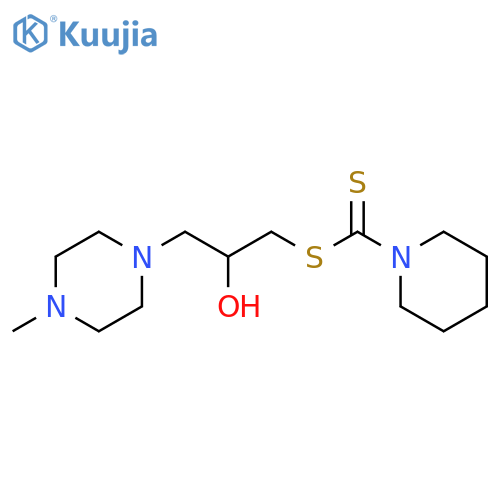 1-Piperidinecarbodithioic acid,2-hydroxy-3-(4-methyl-1-piperazinyl)propyl ester structure