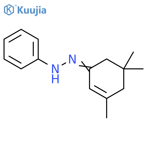 2-Cyclohexen-1-one, 3,5,5-trimethyl-, phenylhydrazone structure