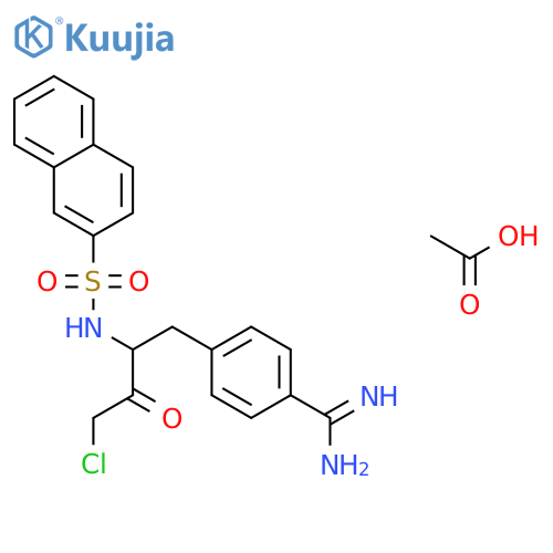 Benzenecarboximidamide,4-[4-chloro-2-[(2-naphthalenylsulfonyl)amino]-3-oxobutyl]-, monoacetate structure