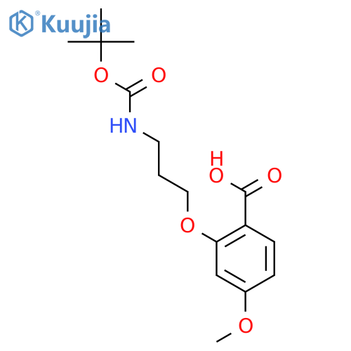 Benzoic acid,2-[3-[[(1,1-dimethylethoxy)carbonyl]amino]propoxy]-4-methoxy- structure