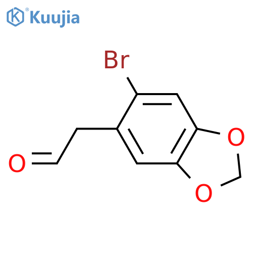 2-(6-bromo-1,3-dioxaindan-5-yl)acetaldehyde structure