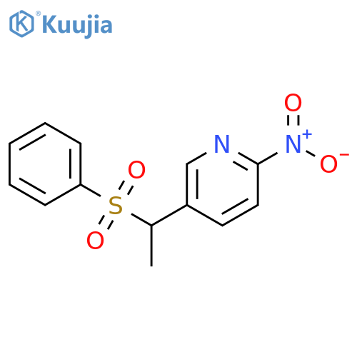 Pyridine, 2-nitro-5-[1-(phenylsulfonyl)ethyl]- structure