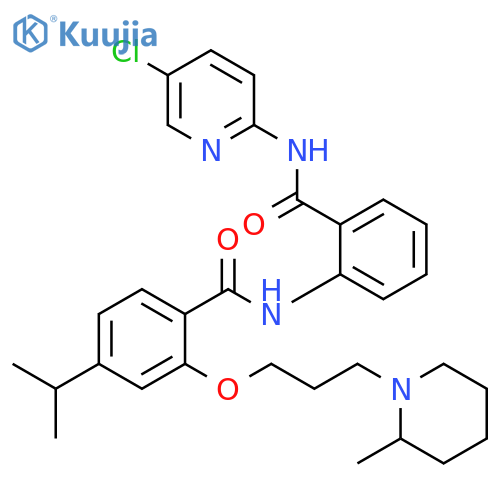 Benzamide,N-[2-[[(5-chloro-2-pyridinyl)amino]carbonyl]phenyl]-4-(1-methylethyl)-2-[3-(2-methyl-1-piperidinyl)propoxy]- structure