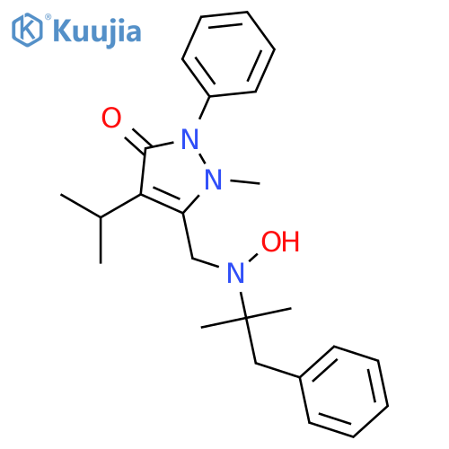 5-{[hydroxy(2-methyl-1-phenylpropan-2-yl)amino]methyl}-1-methyl-2-phenyl-4-(propan-2-yl)-1,2-dihydro-3H-pyrazol-3-one structure