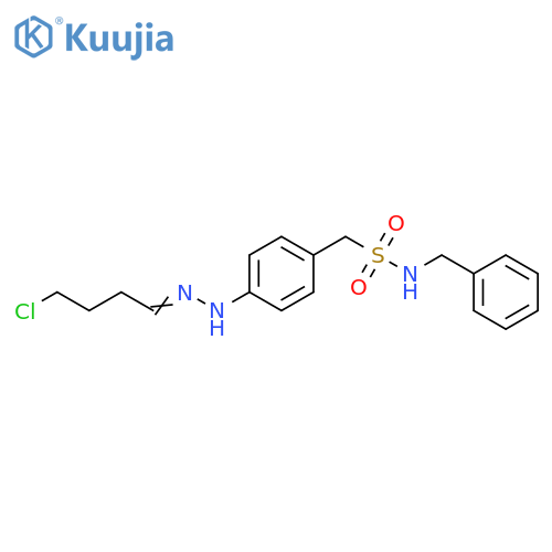 Benzenemethanesulfonamide, 4-[2-(4-chlorobutylidene)hydrazinyl]-N-(phenylmethyl)- structure