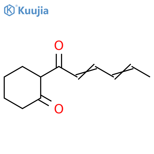 Cyclohexanone, 2-(1-oxo-2,4-hexadienyl)- structure