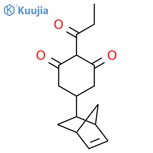 1,3-Cyclohexanedione, 5-bicyclo[2.2.1]hept-5-en-2-yl-2-(1-oxopropyl)- structure