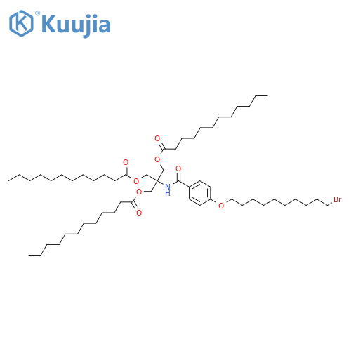 Dodecanoic acid, 2-[[4-[(10-bromodecyl)oxy]benzoyl]amino]-2-[[(1-oxododecyl)oxy]methyl]-1,3-propanediyl ester (9CI) structure