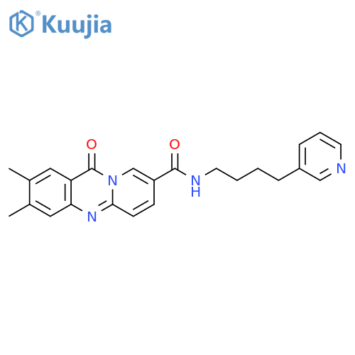11H-Pyrido[2,1-b]quinazoline-8-carboxamide, 2,3-dimethyl-11-oxo-N-[4-(3-pyridinyl)butyl]- structure