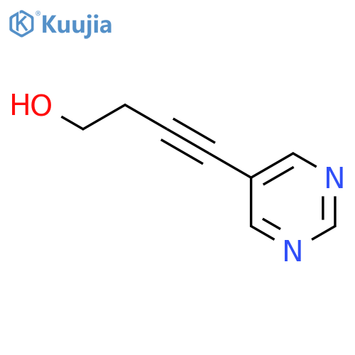 4-(pyrimidin-5-yl)but-3-yn-1-ol structure