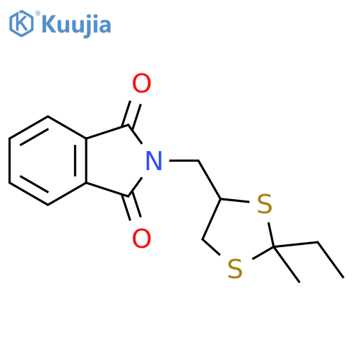 1H-Isoindole-1,3(2H)-dione, 2-[(2-ethyl-2-methyl-1,3-dithiolan-4-yl)methyl]- structure