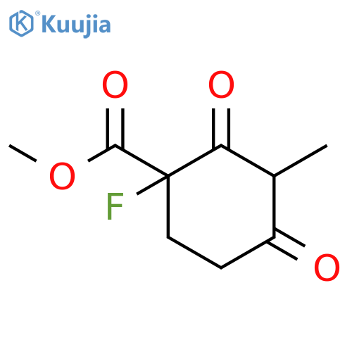 Cyclohexanecarboxylic acid, 1-fluoro-3-methyl-2,4-dioxo-, methyl ester structure