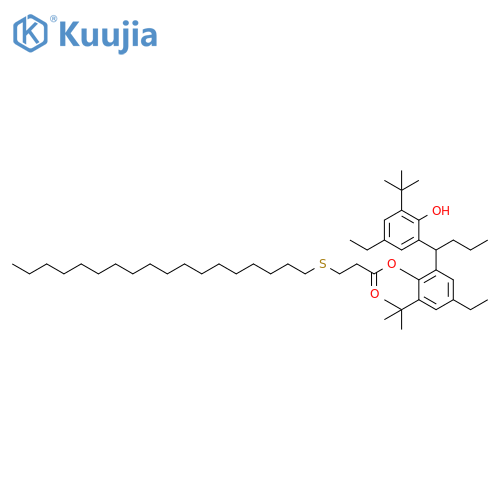 Propanoic acid, 3-(octadecylthio)-, 2-(1,1-dimethylethyl)-6-[1-[3-(1,1-dimethylethyl)-5-ethyl-2-hydroxyphenyl]butyl]-4-ethylphenyl ester structure
