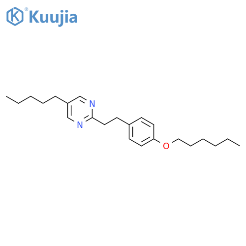 Pyrimidine, 2-[2-[4-(hexyloxy)phenyl]ethyl]-5-pentyl- structure