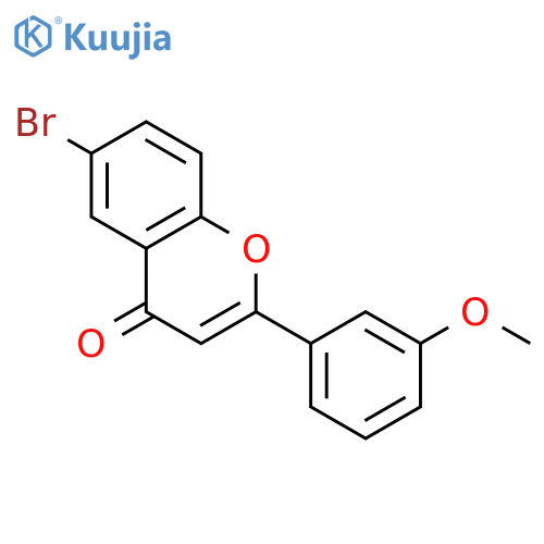 4H-1-Benzopyran-4-one, 6-bromo-2-(3-methoxyphenyl)- structure