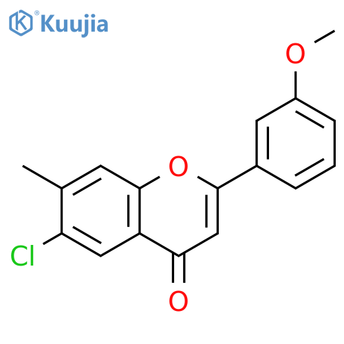 4H-1-Benzopyran-4-one, 6-chloro-2-(3-methoxyphenyl)-7-methyl- structure