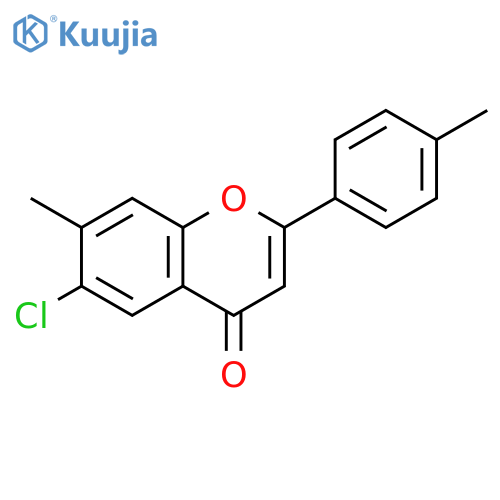 4H-1-Benzopyran-4-one, 6-chloro-7-methyl-2-(4-methylphenyl)- structure