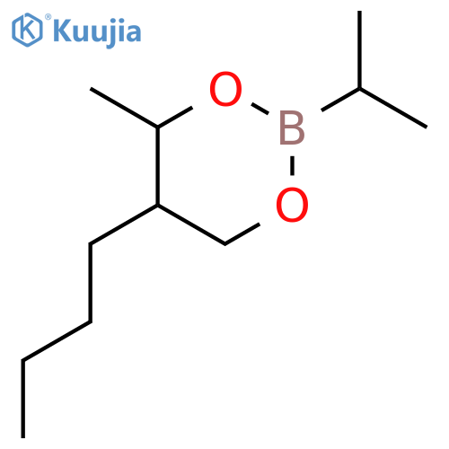 1,3,2-Dioxaborinane, 5-butyl-4-methyl-2-(1-methylethyl)-, cis- structure
