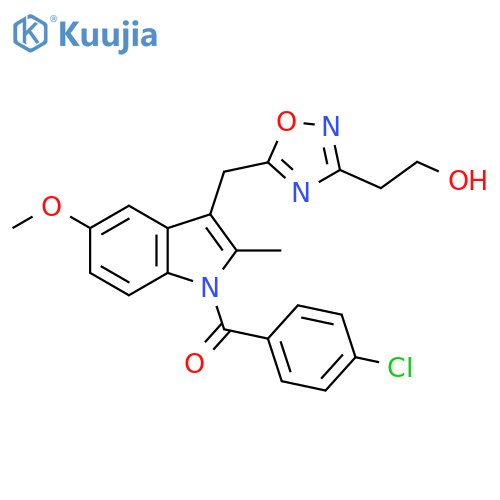 Methanone, (4-chlorophenyl)[3-[[3-(2-hydroxyethyl)-1,2,4-oxadiazol-5-yl]methyl]-5-methoxy-2-methyl-1H-indol-1-yl]- structure