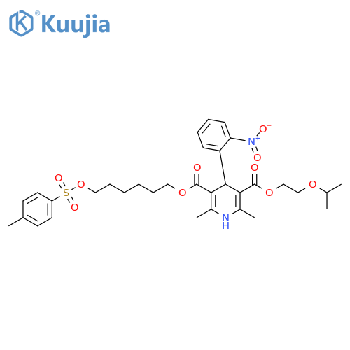 3,5-Pyridinedicarboxylic acid, 1,4-dihydro-2,6-dimethyl-4-(2-nitrophenyl)-, 3-[2-(1-methylethoxy)ethyl] 5-[6-[[(4-methylphenyl)sulfonyl]oxy]hexyl] ester structure